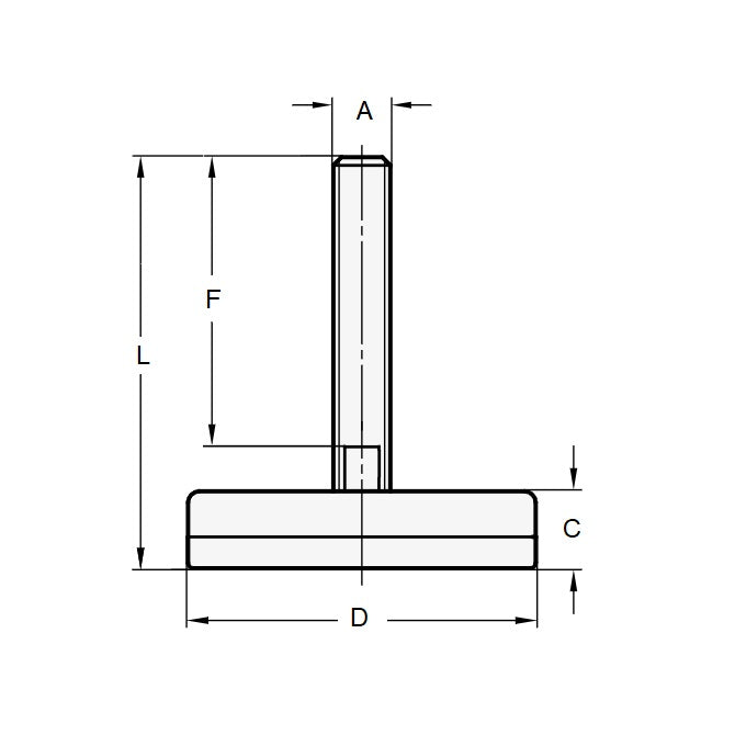1088186 | MLM-095C-102-S3NP-I --- Levelling Studded Mounts - 3/8-16 UNC - 9.53mm - 61 - - Industrial - Stainless Steel Mount