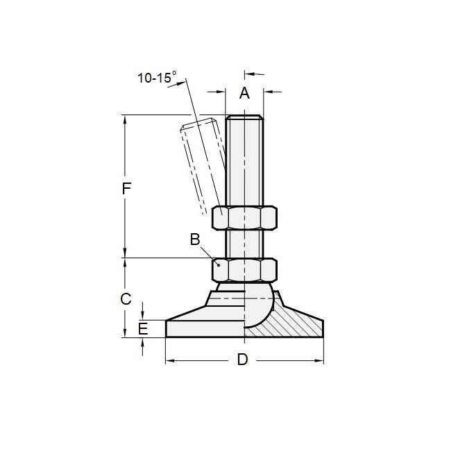 1098510 | MSF-120M-CGCRP --- Levelling Socket Mounts - M12 - 12x1.75mm - 48x33 mm Swivel - Steel Mount