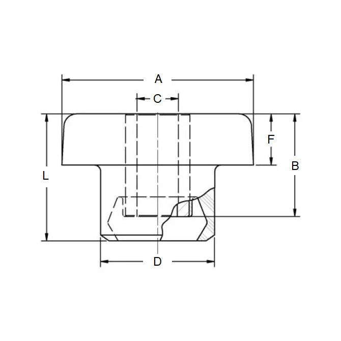 1159292 | TB-25-60SR --- Bonded Mounts - 50 kg - 10x27 mm Tee Bush Centre Bolt - Neoprene Rubber and Steel Mount
