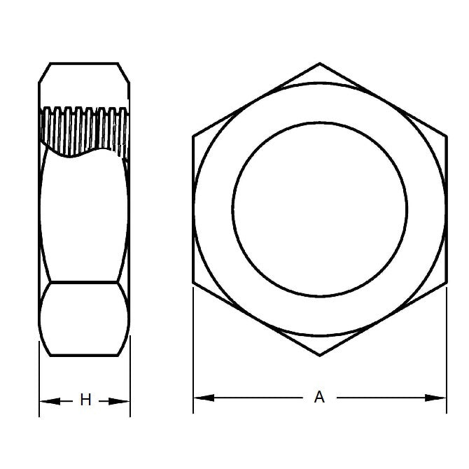 1040581 | NT022C-HX-S4 (200 Pcs) --- Hexagonal Nuts - 2-56 UNC - 2.18mm - 1.68x4.76 mm Full - Stainless Steel 304 Similar to A2, 18-8 HRB80 Nut