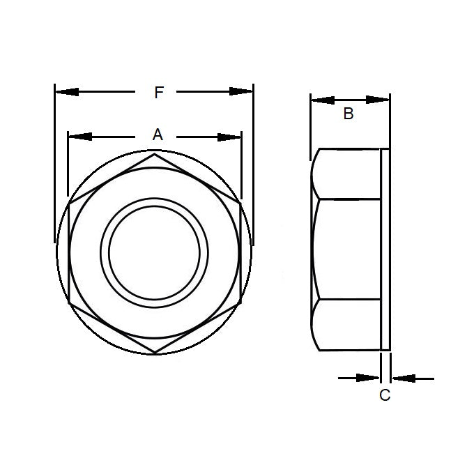 1040597 | NT022C-HXT-W-NY (20 Pcs) --- Hexagonal Nuts - 2-56 UNC - 2.18mm - 3.56x4.57 mm Full - Nylon Zytel 101 Nut