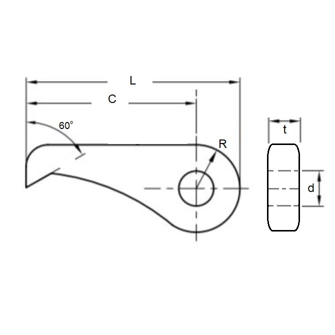 1067996 | PWL-060-ST --- Pawls Ratchets and Pawls - 6x38x5 mm - Carbon Steel - Hardened 48-53 HRC Pawl