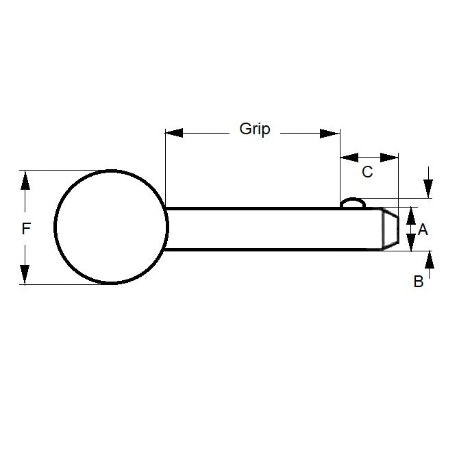 1073376 | BLP-064-0762-BL-C --- Ball Lock Pins - 6.35x76.2 mm - Zinc Plated Carbon Steel Ball Handle Pin