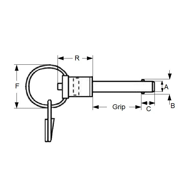 1056384 | BLP-048-0254-RHI-S17 --- Ball Lock Pins - 4.76x25.4 mm - 17-4 PH Stainless Ring Handle Industrial Stainless Steel Pin