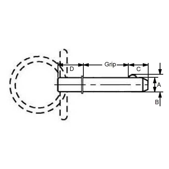 1071705 | BLP-064-0152-RSH-C --- Ball Lock Pins - 6.35x15.24 mm - Carbon Steel Shoulder Type Pin