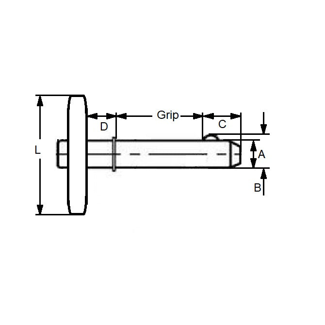 1056377 | BLP-048-0254-TSH-C --- Ball Lock Pins - 4.76x25.4 mm - Carbon Steel Shoulder Type Pin