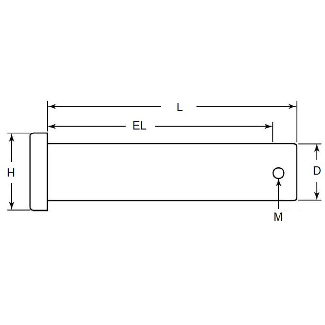 1077975 | CLP-079-0198-S6 (2 Pcs) --- Clevis Pins - 7.94x19.84x25.4 mm Pin Locking - Stainless Steel 316 Similar to A4, 18-10