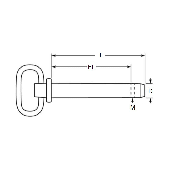 1120499 | CLP-191-1651-CZ-HPC (12 Pcs) --- Clevis Pins - 19.05x165.1 - - Handle - High Tensile Steel Heat Treated Pin
