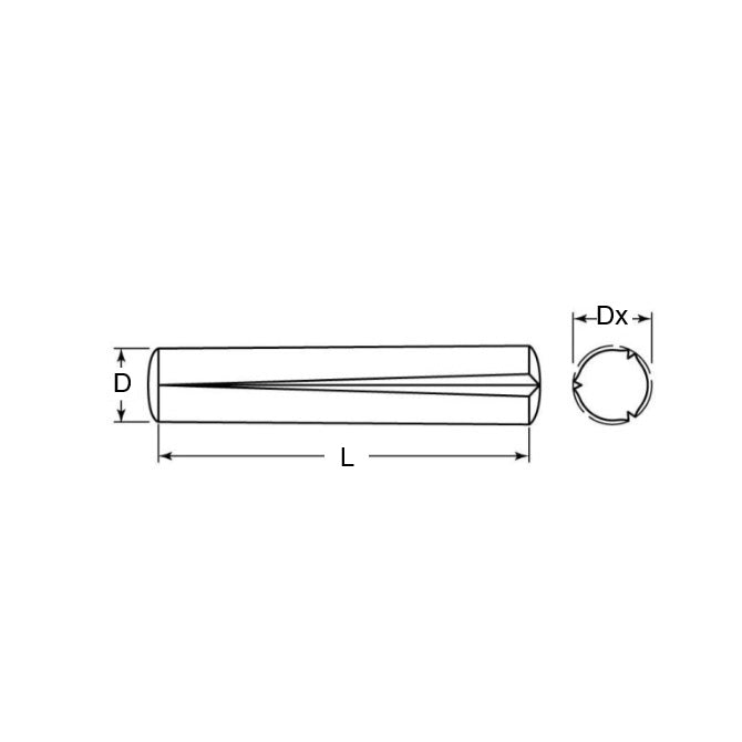 1073087 | GP1-0635-5080-C --- Groove Pins - 6.35x50.8 - - - Carbon Steel - Low Carbon Pin
