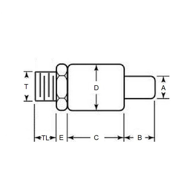 1085595 | BSD-80SSRS --- Pull Pins - 9.525x14.288x38.1 mm Threaded End - Stainless Steel Pin