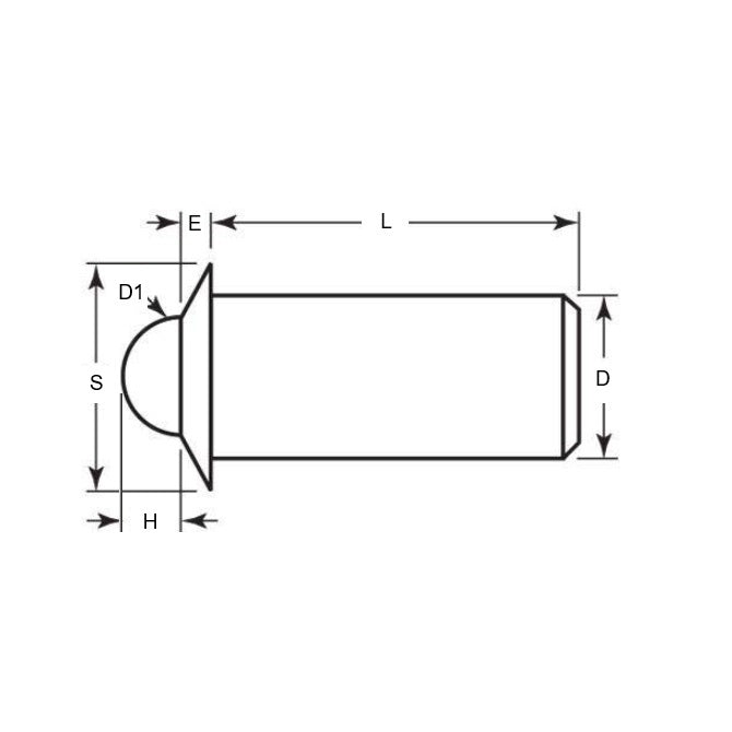 1048777 | PLBP-032-064-SN-006 --- Ball Push Fit Plungers - 3.18x6.4 mm - 1.8 N Stainless Body - Nylon Polyamide 6/6 Plunger