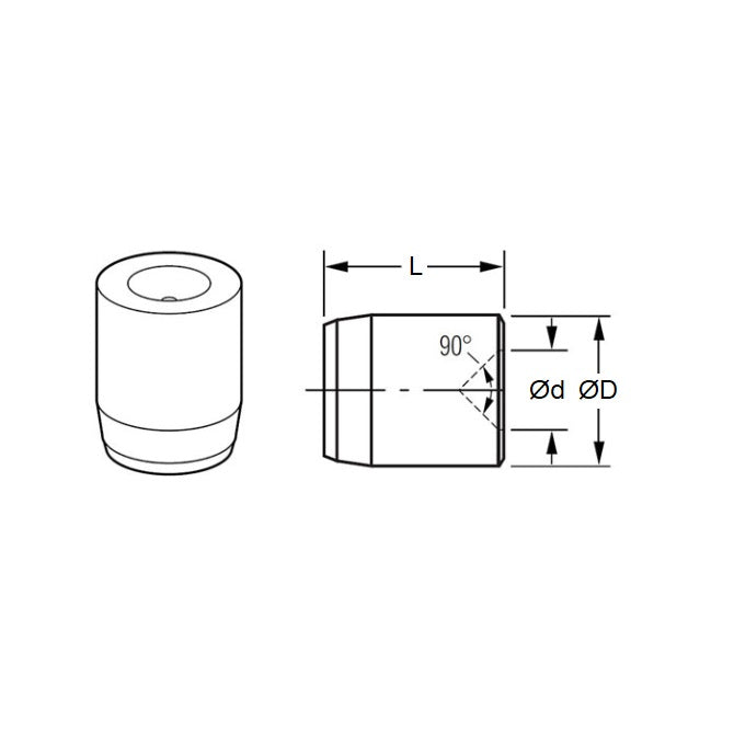 1085481 | VD-8RS --- Ball Buttons Plungers - 9.525x13.899x15.875 mm - Stainless Steel AISI 440C Recess