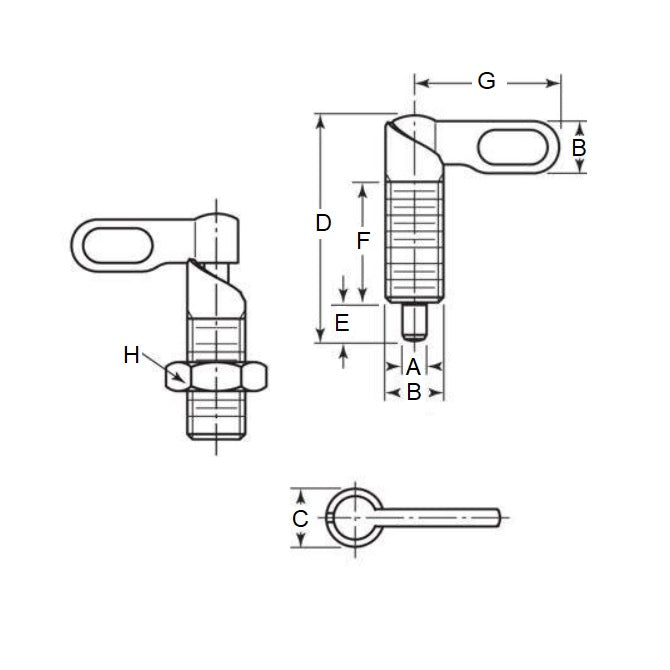 1086064 | PLIT-040-095C-10-G-S3-N --- Indexing Plungers - 3/8-16 UNC - 9.53mm - 20 mm - 0.4 N Grip - Stainless Steel Plunger