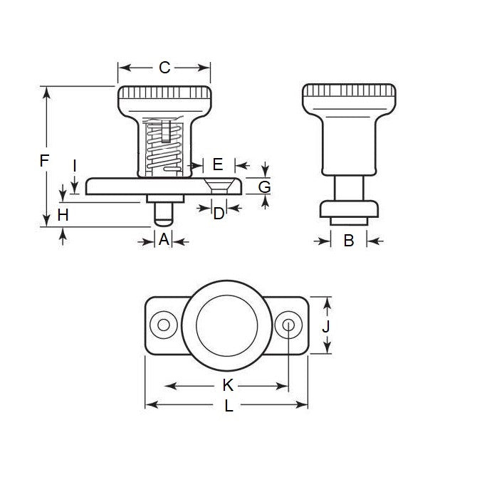 1098451 | PLI-M-080-120-31-LM-C --- Indexing with Plate Plungers - 12x44 mm - 1.6 N Locking - Steel Plunger