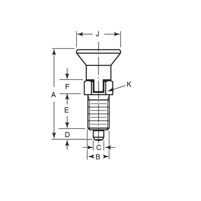 1081835 | PLIT-040-080-100-39-LKP-C --- Indexing Pull Knob Plungers - M8 Fine - 8x1mm - 38.5 mm - 5.4 N - Steel Plunger