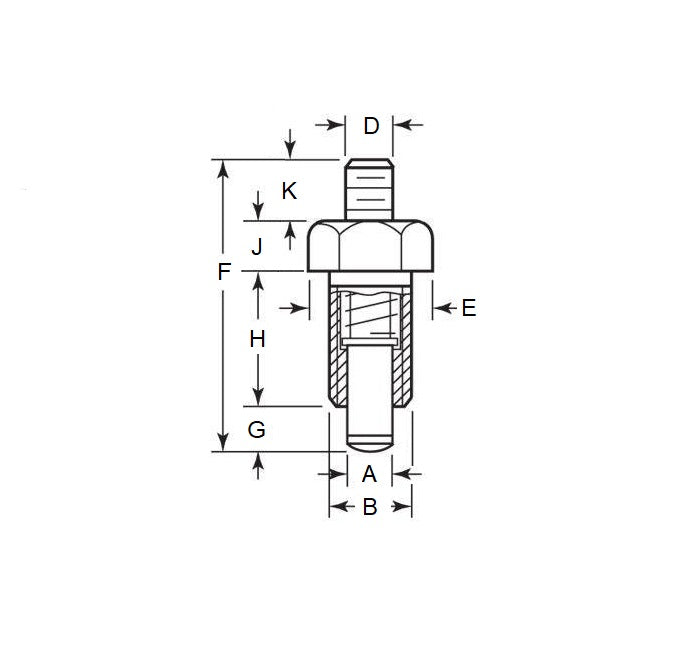 1087340 | PLIT-050-095F-00-SH-C --- Indexing Plungers - 3/8-24 UNF - 9.53mm - 17 mm - 0.7 N Non Locking - Steel Plunger