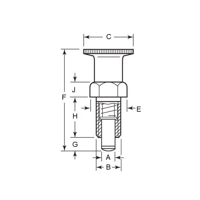 1090681 | PLIT-050-100-100-21-KSH-S3 --- Indexing Plungers - M10x1 - Extra Fine - 17 mm - 0.6 N Non Locking - Stainless Steel Plunger