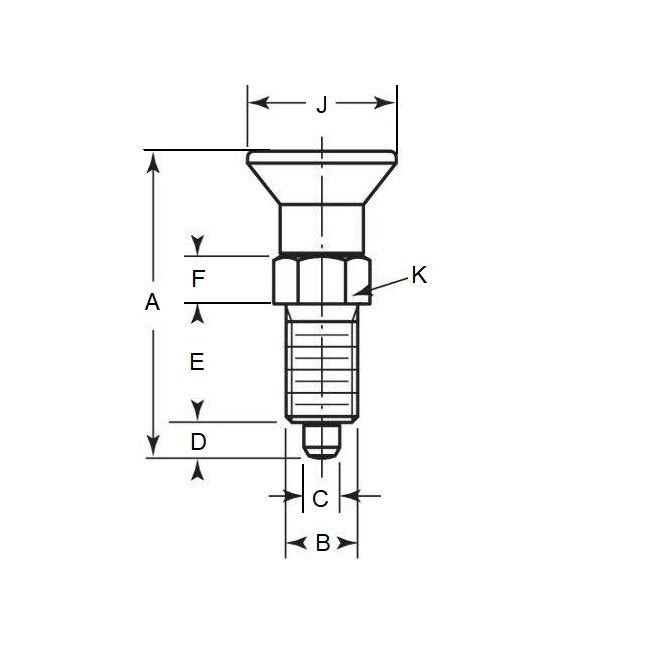 1081834 | PLIT-040-080-100-39-KP-C --- Indexing Pull Knob Plungers - M8 Fine - 8x1mm - 38.5 mm - 5.4 N - Steel Plunger