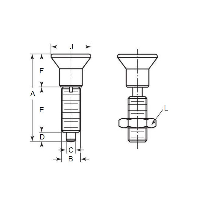 1081831 | PLIT-040-080-100-39-KPUN-S3 --- Indexing Pull Knob Plungers - M8 Fine - 8x1mm - 38.5 mm - 2.7 N No Collar - Stainless Steel 303 Similar to A2, 304, 18-8 Plunger