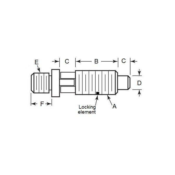 1080399 | PLST-080M-158-TACL-013 (250 Pcs) --- Spring Threaded Adapter Plungers - M8 - 8x1.25mm - 15.8 mm - 3 N Locking - Steel Plunger