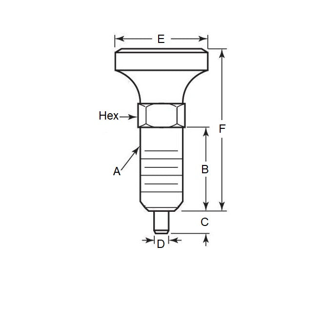 1035901 | PLST-064C-127-HC-002 --- Spring Plungers - 1/4-20 UNC - 6.35mm - 12.7 mm - 0.5 N Acetal Handle - Steel Plunger