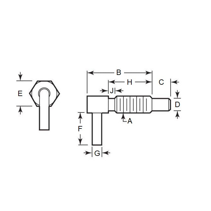 1086424 | PLST-095C-287-HLCL-006 --- Spring Plungers - 3/8-16 UNC - 9.53mm - 15.7 mm - 1.1 N L Handle - Steel Plunger