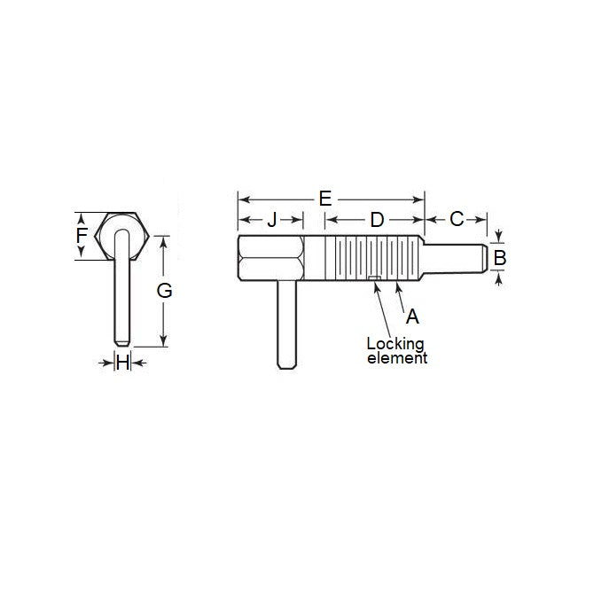 1086381 | PLST-095C-270-HLPCL-017 --- Spring Plungers - 3/8-16 UNC - 9.53mm - 27 mm - 3.3 N L Handle - Steel Body with Phenolic Plunger