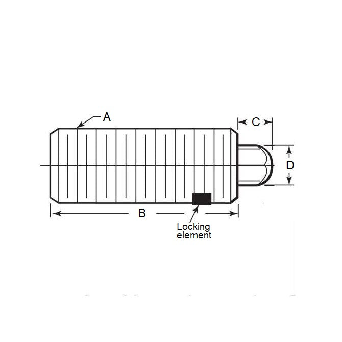 1049911 | PLST-035C-127-S3HX-007 --- Spring Plungers - 6-32 UNC - 3.5mm - 12.7 mm - 4.5 N No Handle - Stainless Steel Plunger