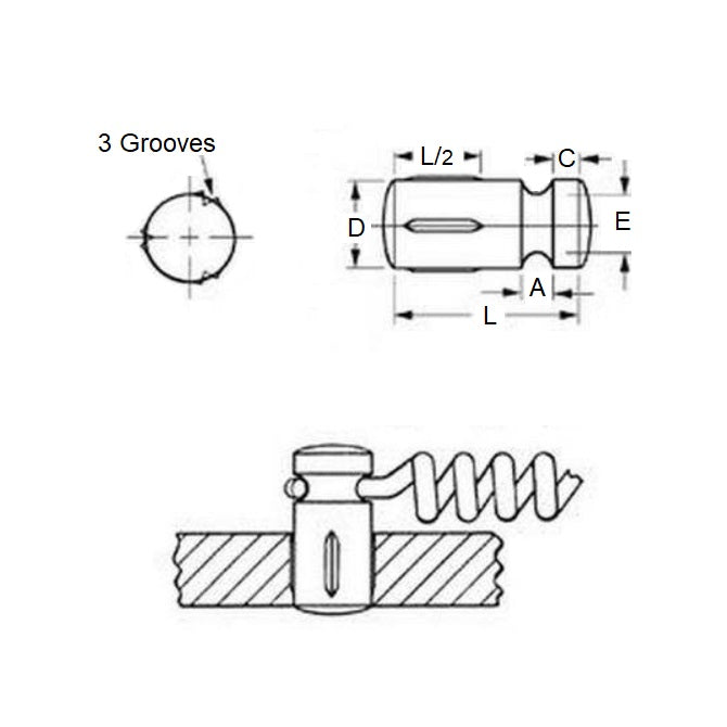 1048313 | SPP-032-19 (10 Pcs) --- Spring Posts - 3.175x19.05x1.626 mm - Steel Post