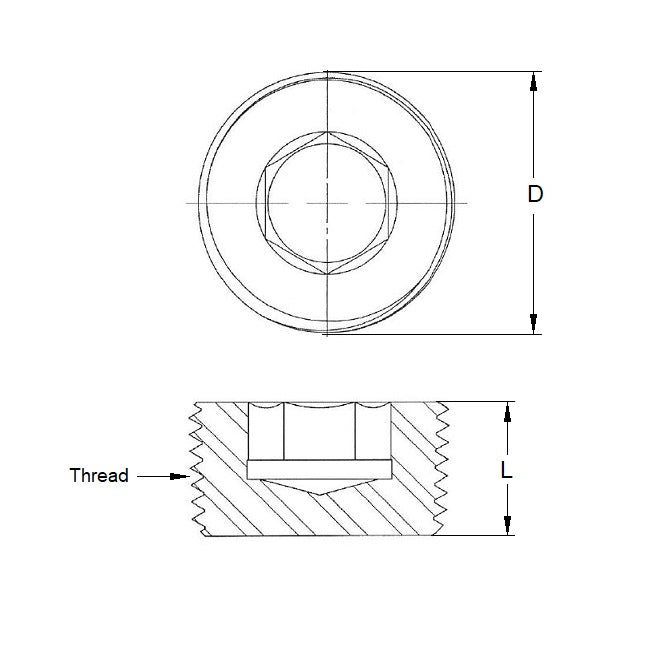 1035850 | PPL-18 (2 Pcs) --- Pressure Plugs - 1/8BSP 9.53 mm - 220 lbf.in - Steel Alloy Plug