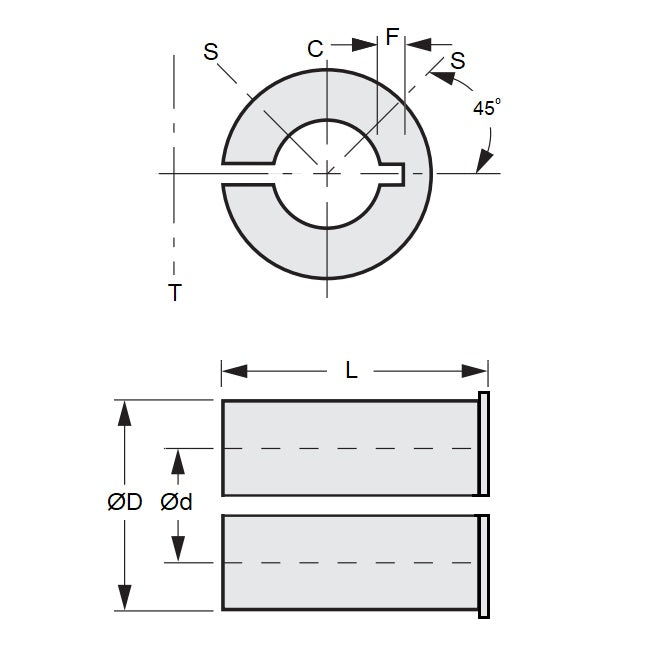 1059993 | RB-050-032-F-043-B (2 Pcs) --- Bore Reducers - 5x3.18x4.3 mm - Brass Reducer