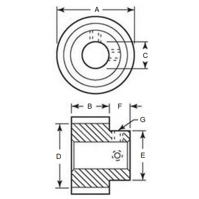 1138045 | RR1125RS --- Drive Rollers - 28.58x9.53x6.375 mm - Neoprene Rubber Roller