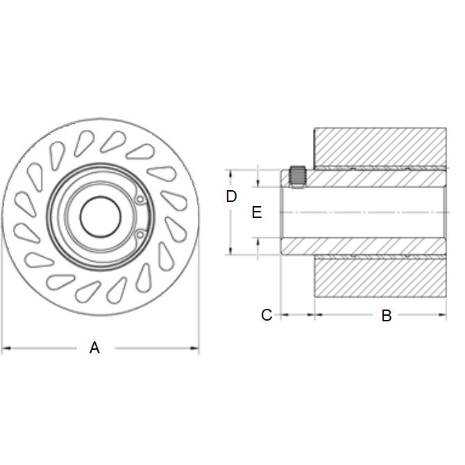 1168996 | RR-466RS --- Durasoft Shaft Mount Rollers - 63.5x49.28x12.7 mm - Polyurethane Roller