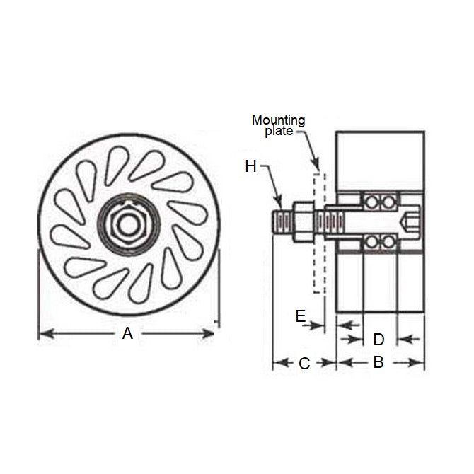 1186668 | RR-472RS --- Durasoft Shaft Mount Rollers - 101.6x23.37x12.7 mm - Polyurethane Roller