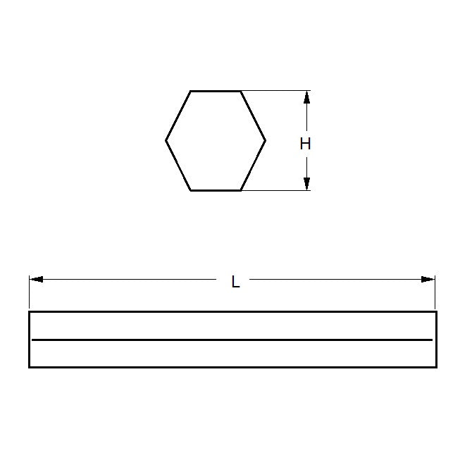1063719 | 6R-0050-0500-BR360 (Length) --- Hexagonal Bar Rod - 5x500 mm - C360 - Brass CA360