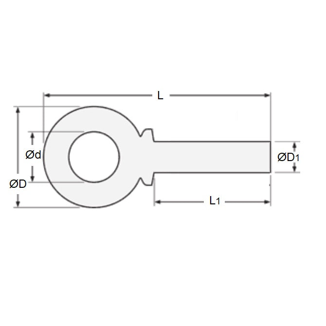 1102147 | FS-105RS --- Blank Shank Eye Bolts - 12.7x38.1x30.163 mm - Steel Bolt