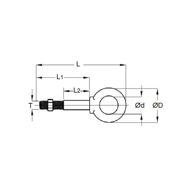 1102831 | CHE-68RS --- Partial Threaded Shank Eye Bolts - 1/2-13 UNC - 12.7mm - 82.55x25.4 mm Shouldered