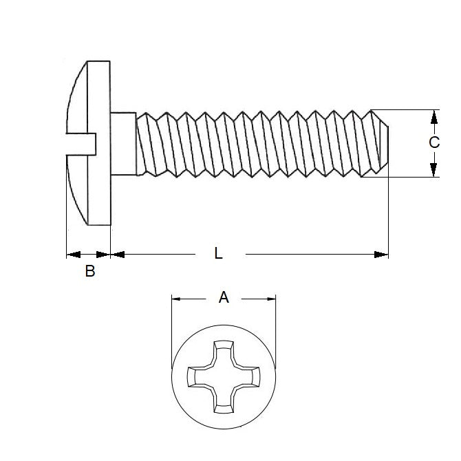 1042172 | SC025M-014-FN-SL-S4 (100 Pcs) --- Fillister Head Screws - M2.5 - 2.5x0.45mm - 14 mm - 304 Stainless Slotted Bearing