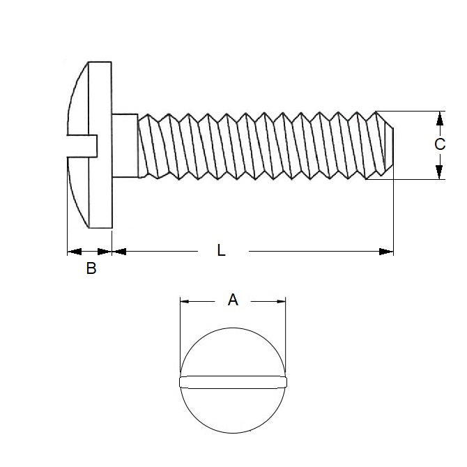1038953 | SC020M-003-F-SL-S4 (50 Pcs) --- Fillister Head Screws - M2 - 2x0.4mm - 3 mm - 304 Stainless Slotted Screw