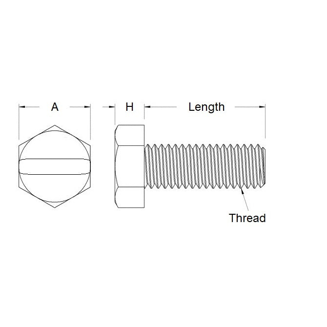 1049958 | SC035C-013-H-SL-N (10 Pcs) --- Hex Head Screws - 6-32 UNC - 3.5mm - 12.7 mm - Nylon - Zytel 101 - Slotted Screw