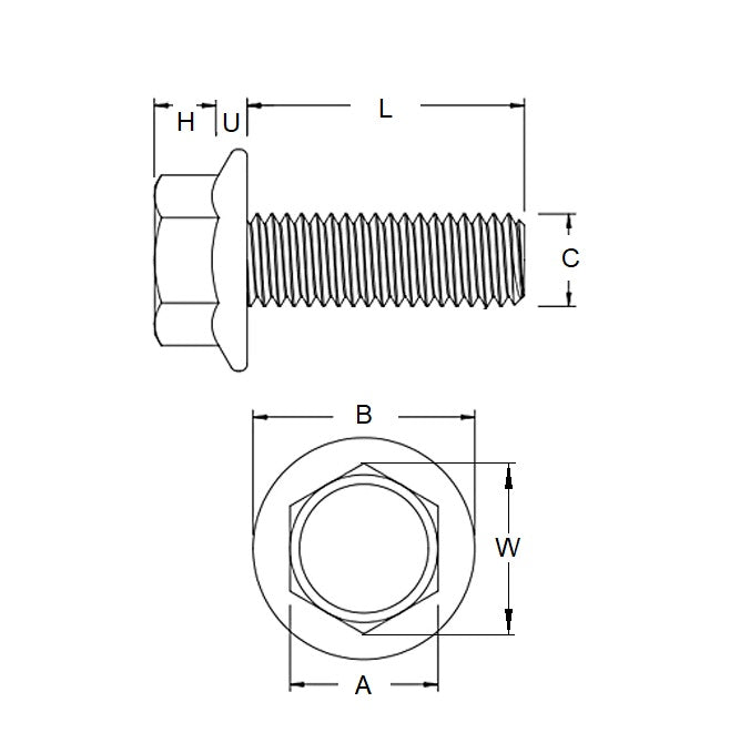 1073156 | SC064C-051-HW-NB (3 Pcs) --- Hex Washer Head Screws - 1/4-20 UNC - 6.35mm - 50.8 mm - Black Nylon Screw