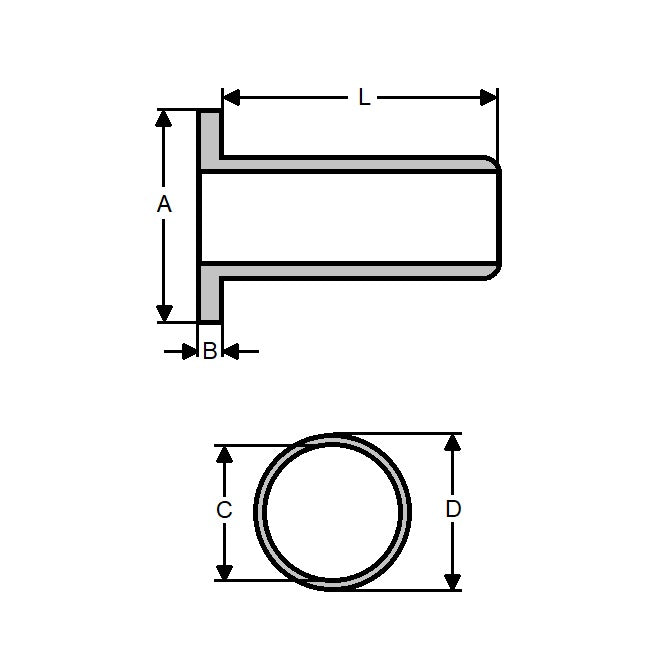 1040866 | SI-022-095 (65 Pcs) --- Screw Insulators - 2 UNC/UNF - 2.18mm - 9.525x2.286 mm - Nylon Zytel 101 Insulator
