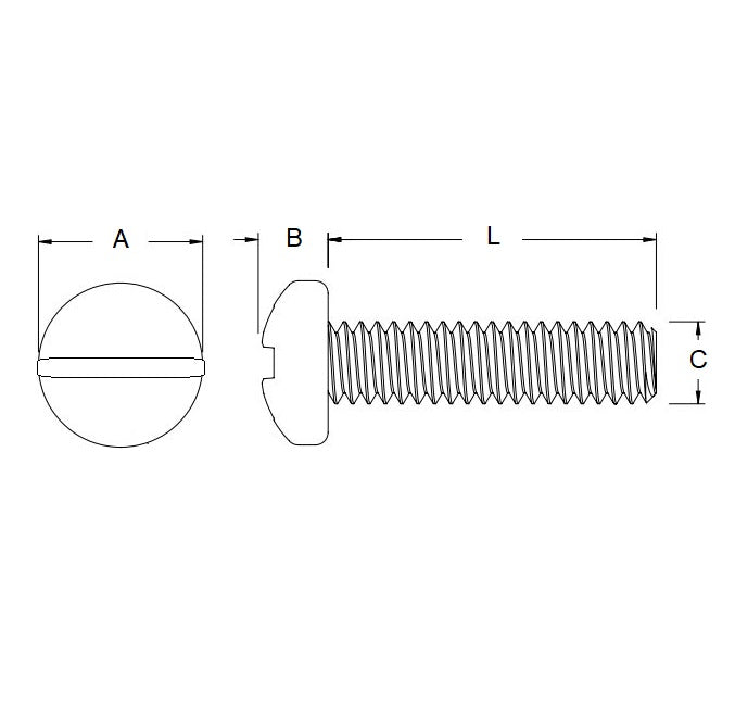 1044307 | SC030M-005-P-SL-CZ (10 Pcs) --- Pan Head Screws - M3 - 3x0.5mm - 5 mm - Zinc Plated Steel Slotted Screw