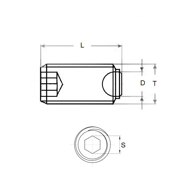 1080825 | SS080M-0192-CS-S440-FB (10 Pcs) --- Flat Tip Aligning Socket Set Screws - M8 - 8x1.25mm - 19.2 mm - Aligning Flat Tip - Carbon Steel with 440C Stainless HRC 50-55 tip Screw