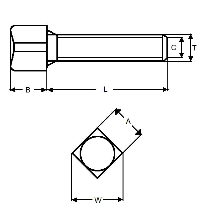 1102597 | SC127C-064-SQ-C-CP --- Set Screws - 1/2-13 UNC - 12.7mm - 63.5x12.7 mm Cup Point