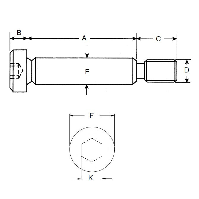 1051323 | SHLD040-004-SKT-S3 (2 Pcs) --- Shoulder Screws - 4x4 mm - M3x0.5 Socket Head - Stainless Steel 303/304 Similar to A2, 18-8 HRB80 Screw