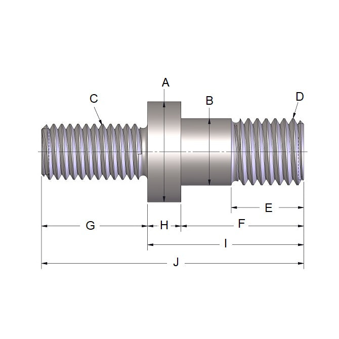 1109274 | IDC-178RS --- Shoulder Studs Threaded Rod - 15.875 mm 5/8-11 20.63 mm - Carbon Steel Stud