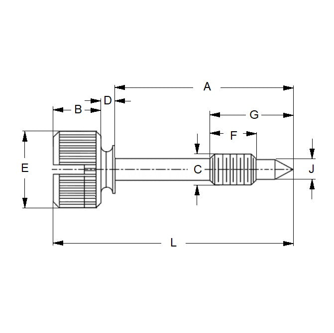 1055272 | SCC042C-021-029-TH-S3 (54 Pcs) --- Captive Screws - 8-32 UNC - 4.17mm - 28.58x5.56 mm Thumb - Stainless Steel 303/304 Similar to A2, 18-8 HRB80