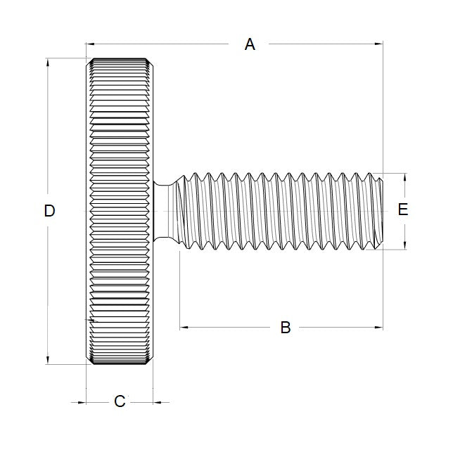 1049893 | THS035C-011-K-3-N --- Thumb Screws - 6-32 UNC - 3.5mm - 11.11x25.4 mm Knurled - Stainless Steel 303/304 Similar to A2, 18-8 HRB80 Screw