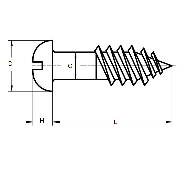 1038330 | SCW0185-0064-RH-SL-BR (10 Pcs) --- Wood Screws - 1.85mm - 1 Gauge - 6.35 mm - Brass Screw